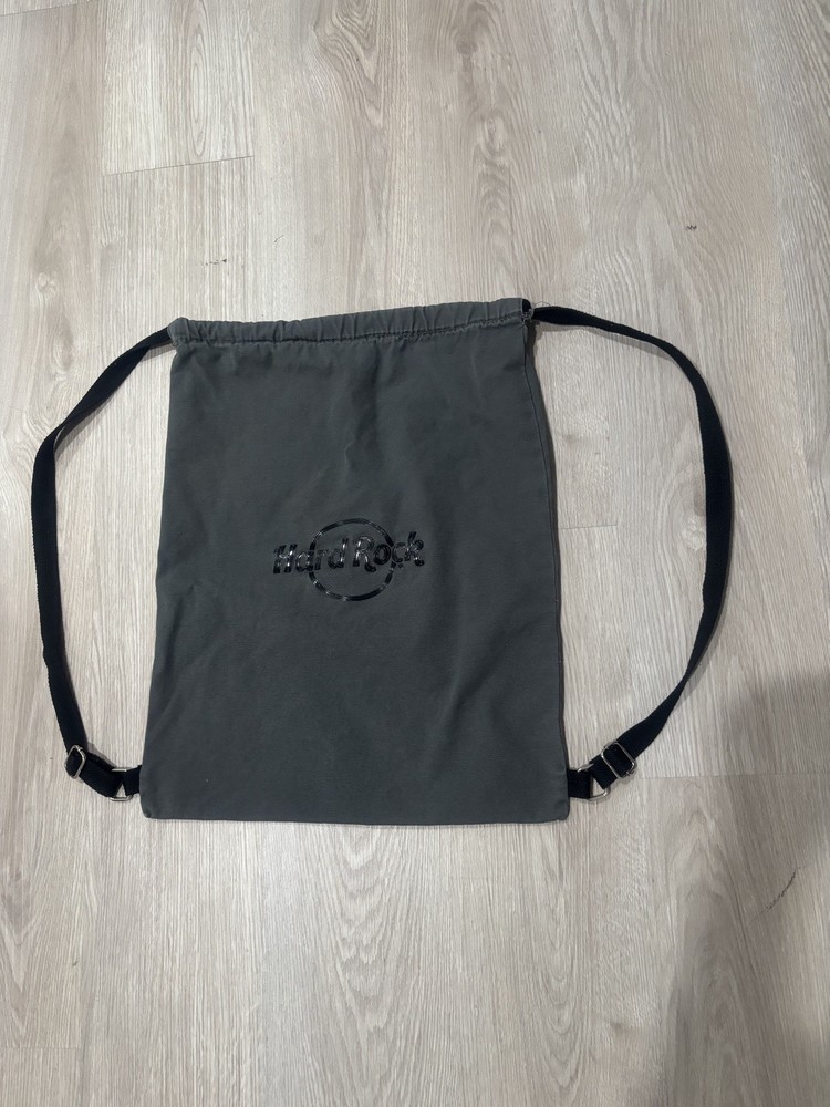 Hard Rock Backpack Draw String Bag GrayVintage 90’s
