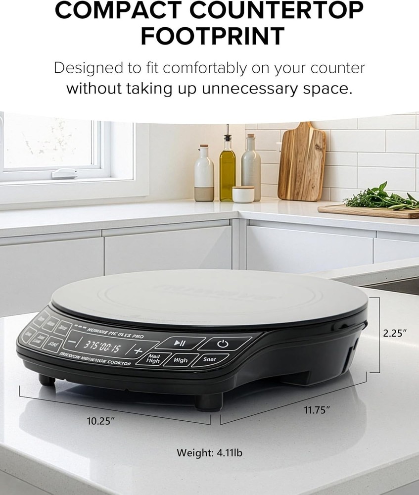 Nuwave Flex Pro 10.25” Precision Induction Cooktop with IMD Touch Display, LED,