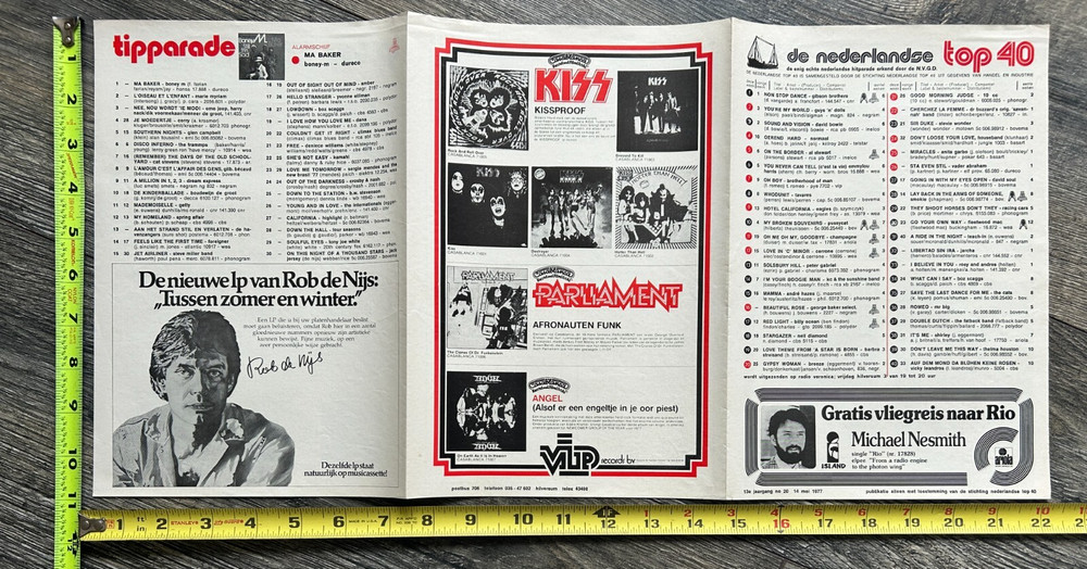 KISS Ad Advert Rock And Roll Over Vinyl Netherlands Charts Vintage Kiss Aucoin B