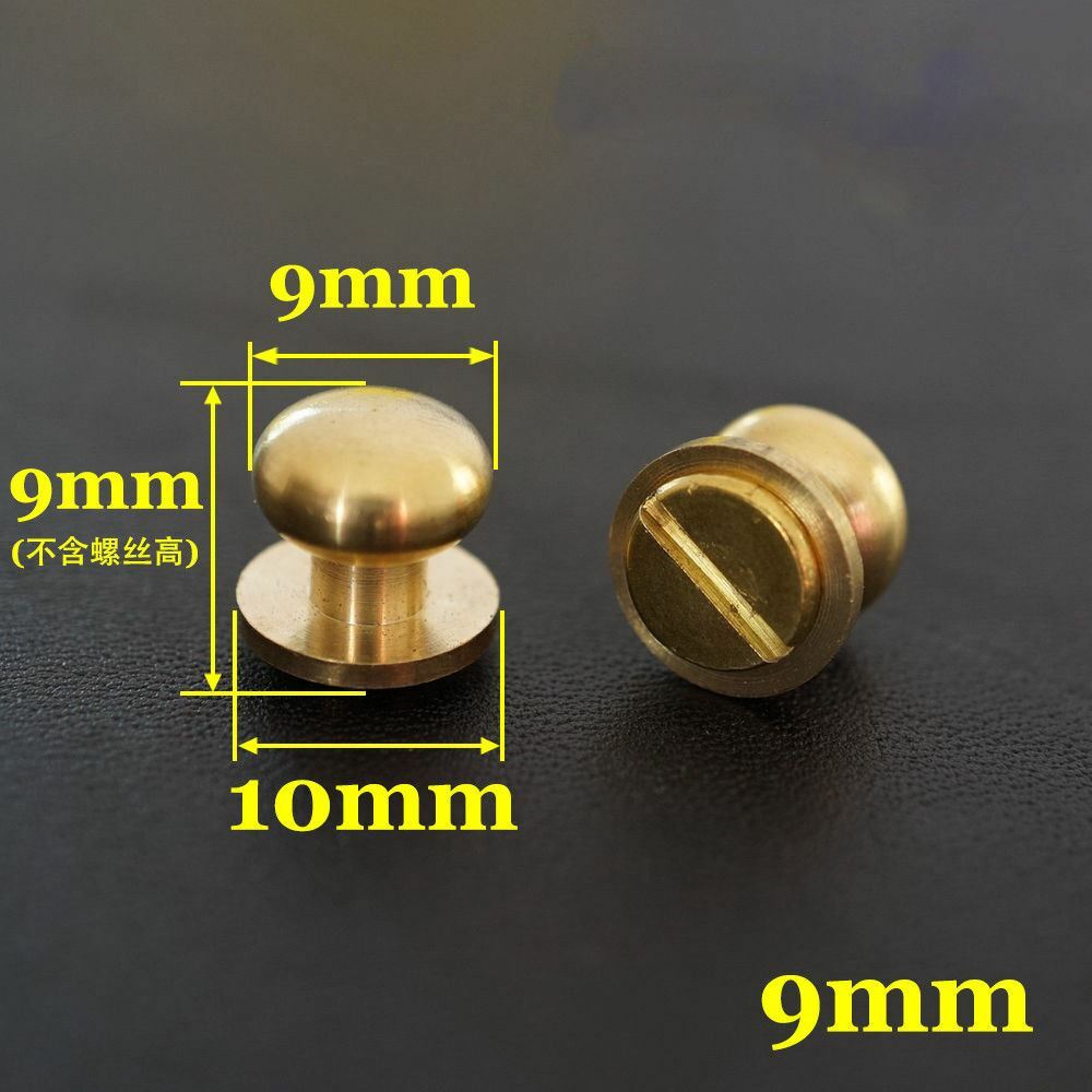 10/20/30pcs Stud Screw Round Head Solid Brass Nail Rivet Button Leathercraft diy