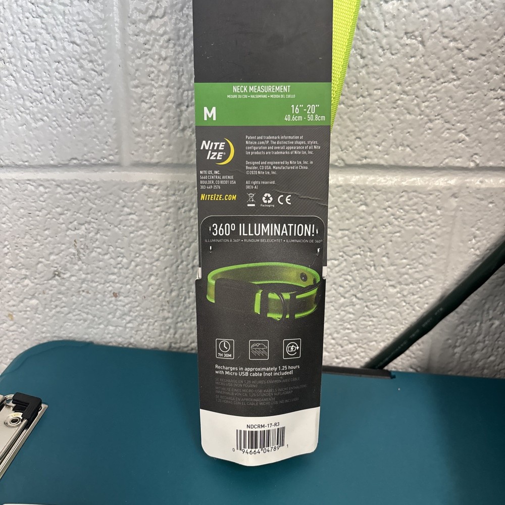 NiteDog - M - Lime/Green Rechargeable LED Collar