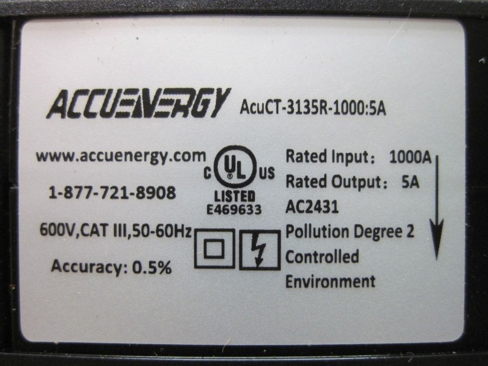 AccuEnergy AcuCT-3135R-1000:5A 1000A Split Core Current Transformer