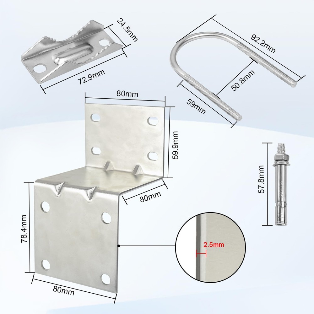 Antenna Pole Mount Bracket Kits - 2 Set Antenna Pole Mast Mount Bracket with ...