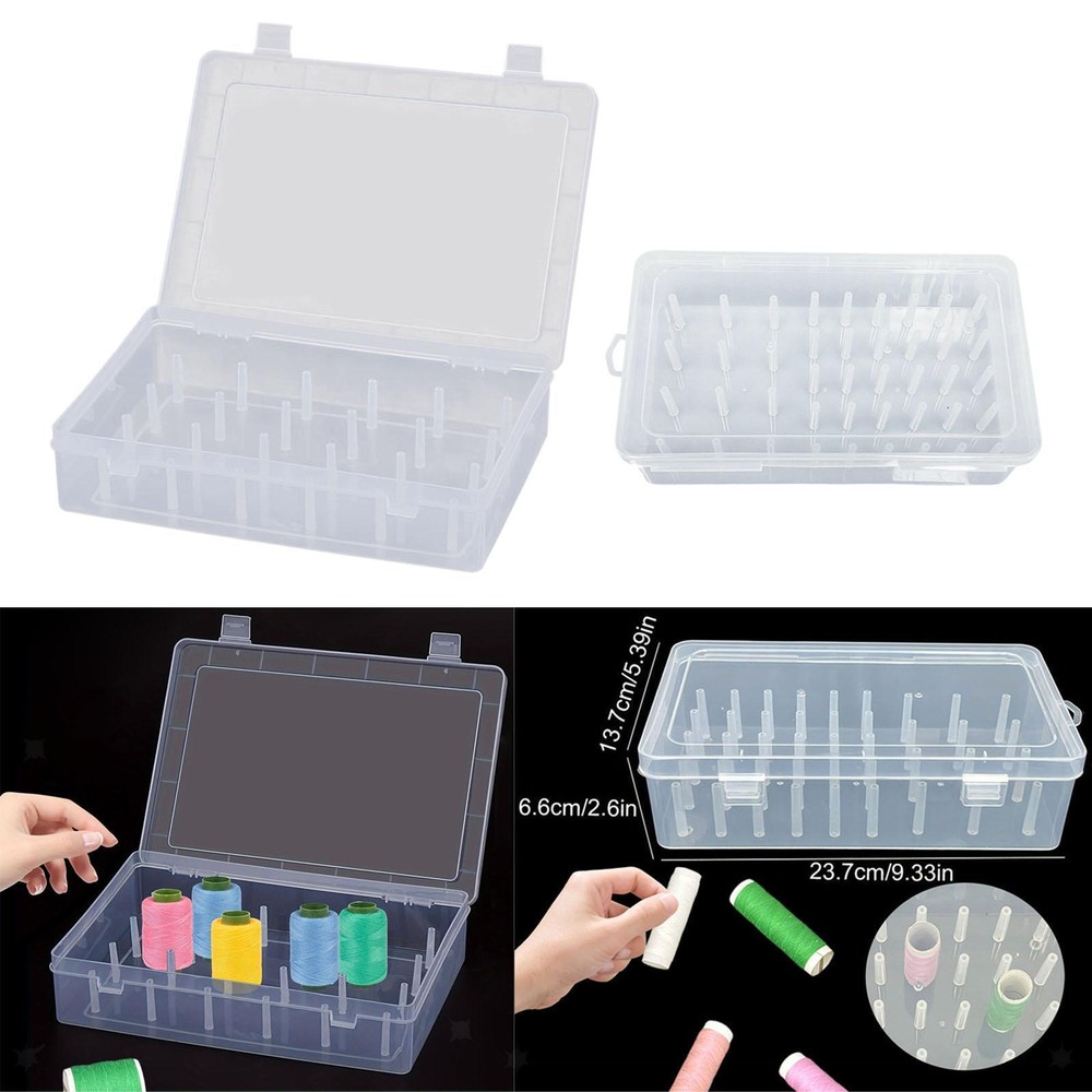 Sewing Thread Storage Box Sewing Box Clear Sewing Yarn Spools Container