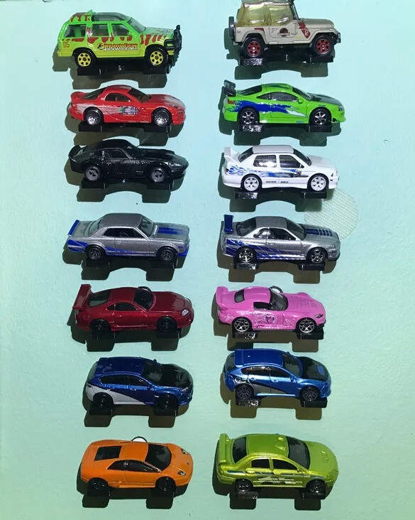 Wall Holder Display Bracket for Single Hot Wheels 1:64 Car *3-Pack*