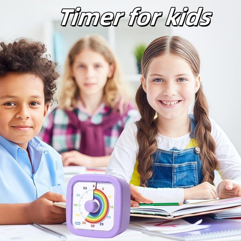 Kids Visual Timer Cute Rainbow - 60 Minute Countdown Timer Time Management for K