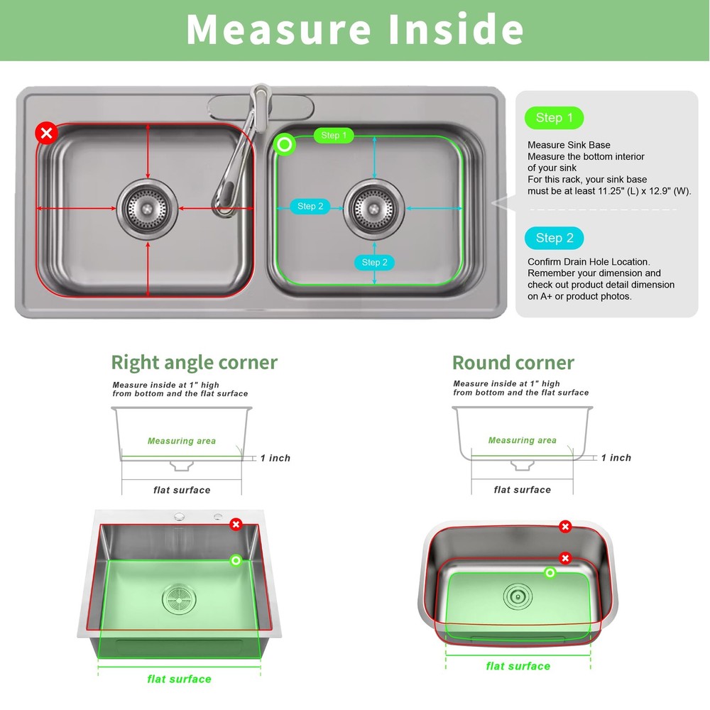 304 Stainless Steel Sink Protector Rack – Rust-Resistant Grid for Kitchen Sin...