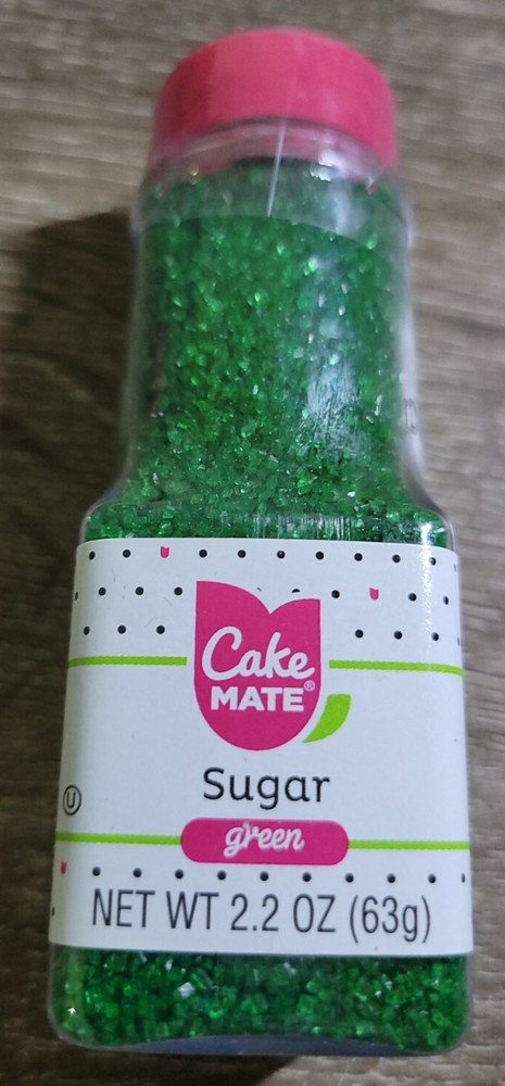 Cake Mate Green Sugar Crystals Cake Decorating 2.2oz Baking,Decorating