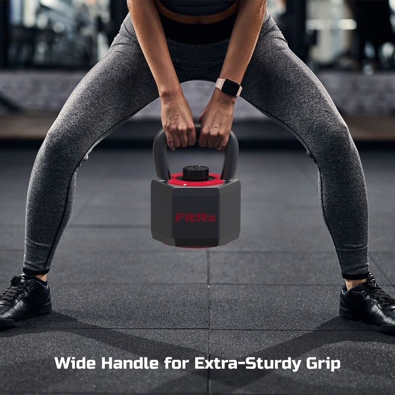 25lbs SmartStack Wide Handle Adjustable Kettlebell 40 lbs Home Gym Black