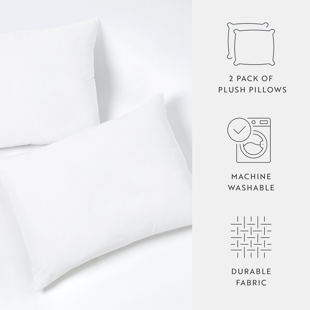 2-Pack Plush Bed Pillows Set Standard/Queen
