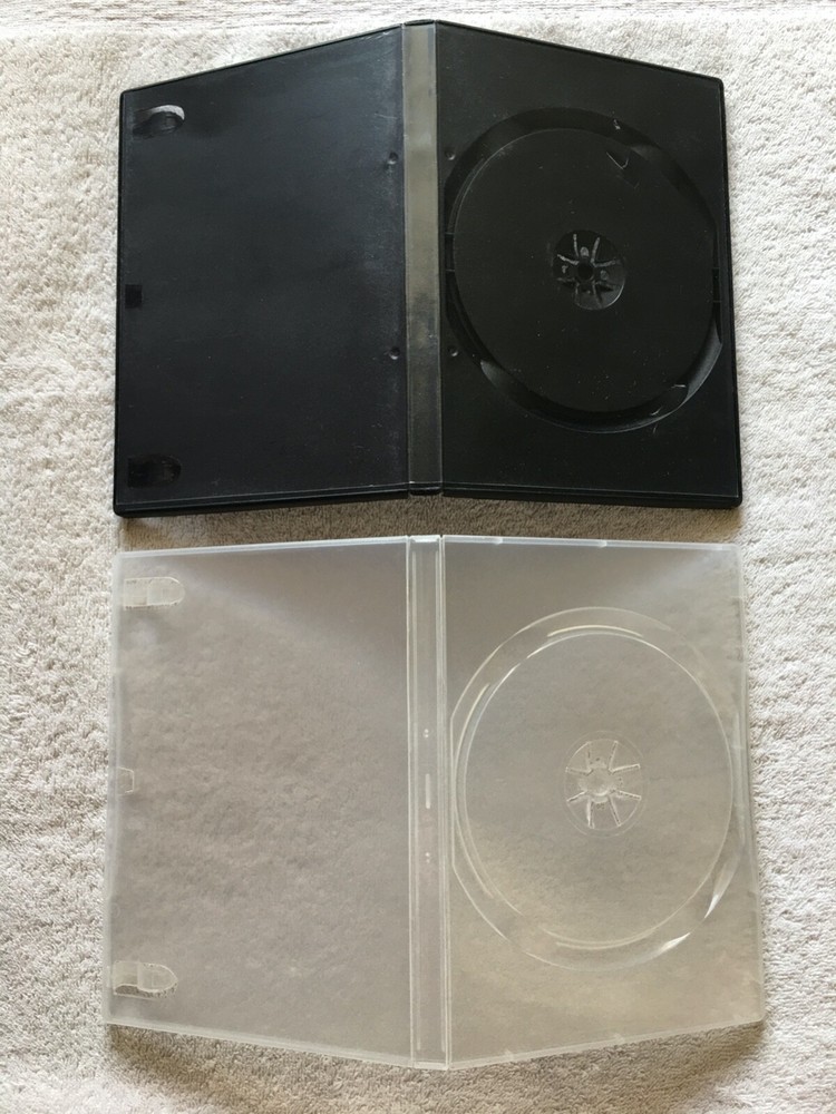 DVD Replacement Cases movie storage shells 2 disc 1 disc black clear