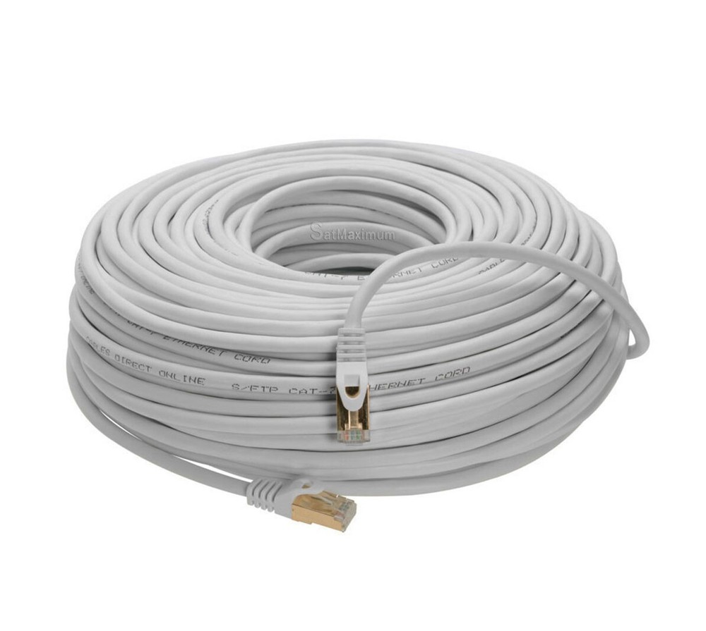 Cat7 S/FTP Ethernet Patch Cord High Speed LAN Network Cable Gray 25ft -200ft LOT