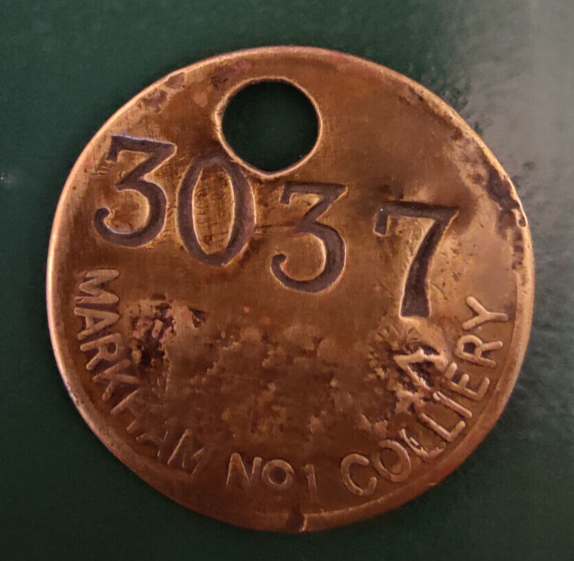 MARKHAM Colliery Pit Check Tally - marked MARKHAM No 1 COLLIERY 3037