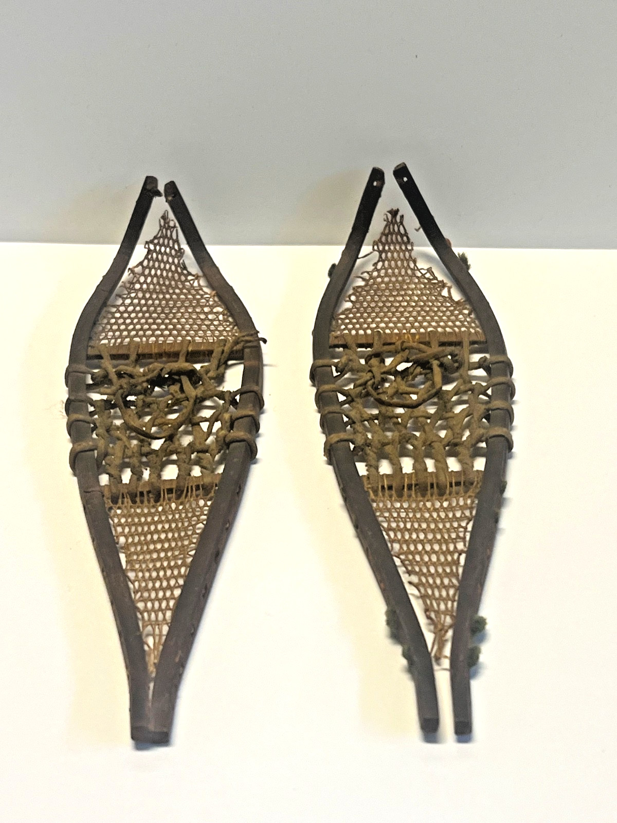 Antique Pair of Minature Native Athabaskan Weaved Snowshoes - DOLL SIZE; 1880's