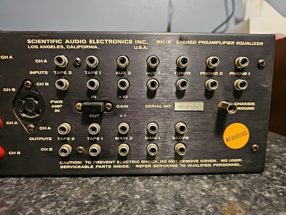 SAE MARK 1B STEREO PREAMPLIFIER TESTED WORKING