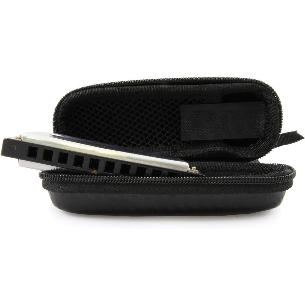 Hard Case for 10 Hole Diatonic Harmonica Storage Holder Organizer Padded