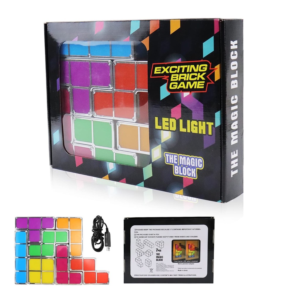 Night Light,DIY Stackable LED 7 Colors Interlocking Induction Novelty Desk La...