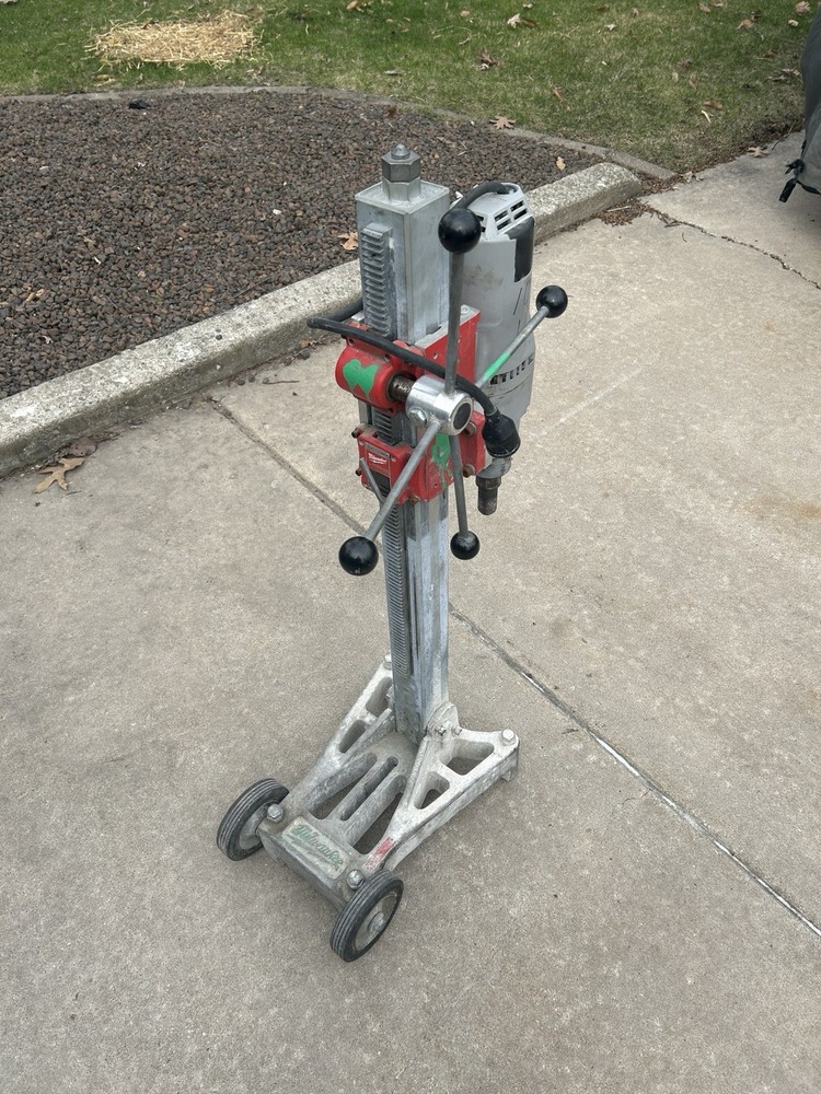 Milwaukee 4079 Diamond Core Drill w/ 4136 Rig Stand Tested Working