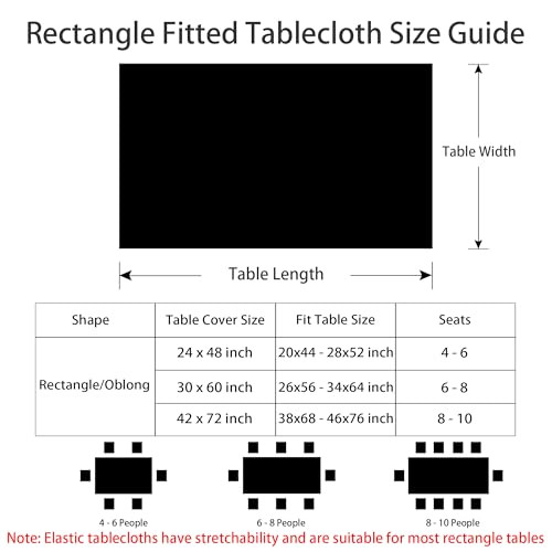 Fitted Rectangle Tablecloth Spandex Stretch Red Cocktail Table Cover Elastic