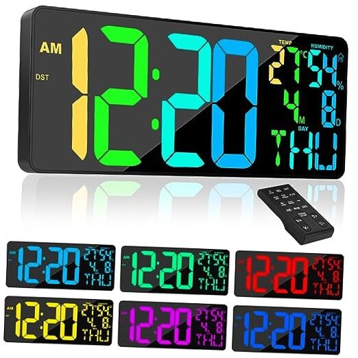 [Oversized] 18" Digital Wall Clock Large Display, 11 RGB 18 inch Basic Model