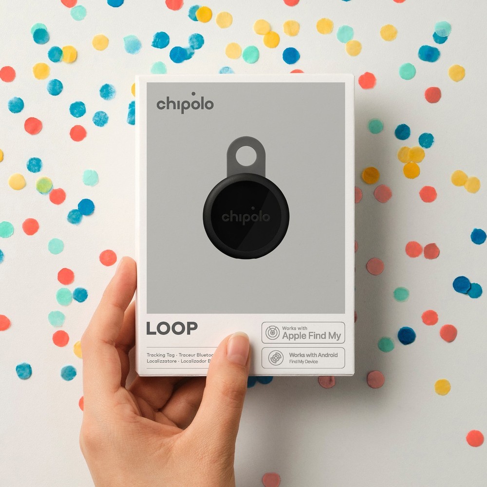 Chipolo® LOOP Rechargeable Device Tracking Tag (4 Pack; Charcoal)