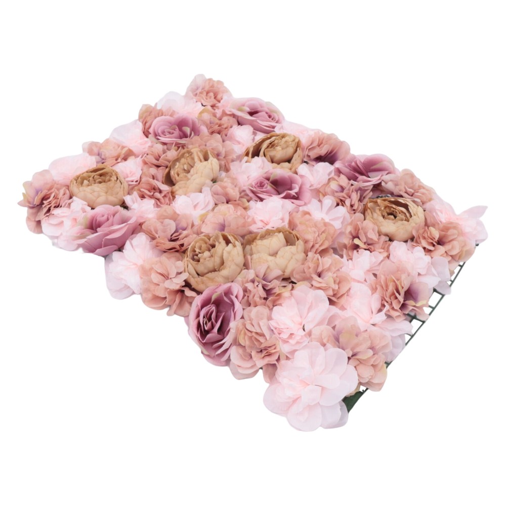 Silk Rose Artificial Flower Wall Panel Wedding Party Backdrop Decoration 60x40cm