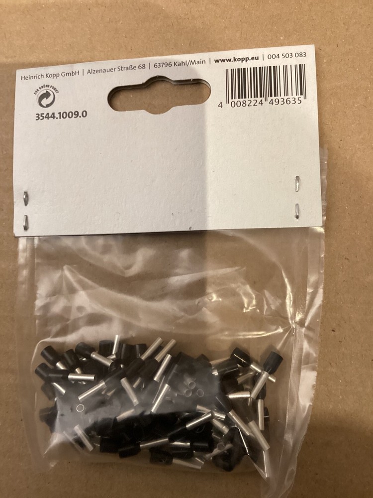 Kopp wire end ferrules with plastic collar 1.5mm² 100 pieces