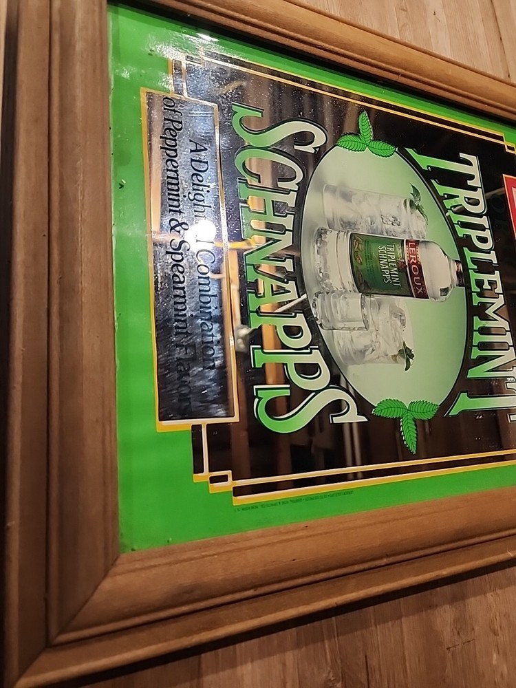 Leroux Triplemint Schnapps Wood Framed Mirror