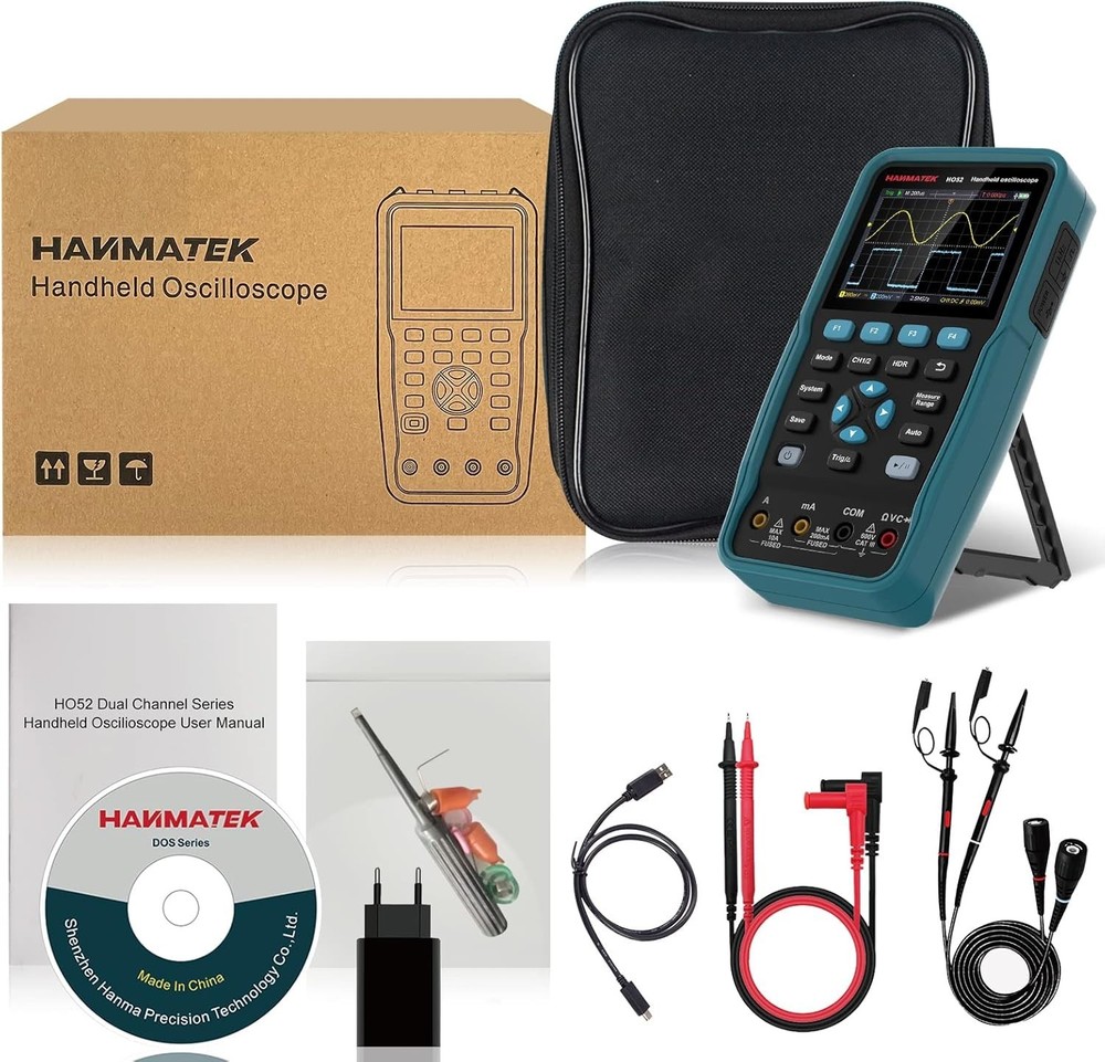 Mini Digital Oscilloscope with 2 Channels and Cursor Measurement Functionality