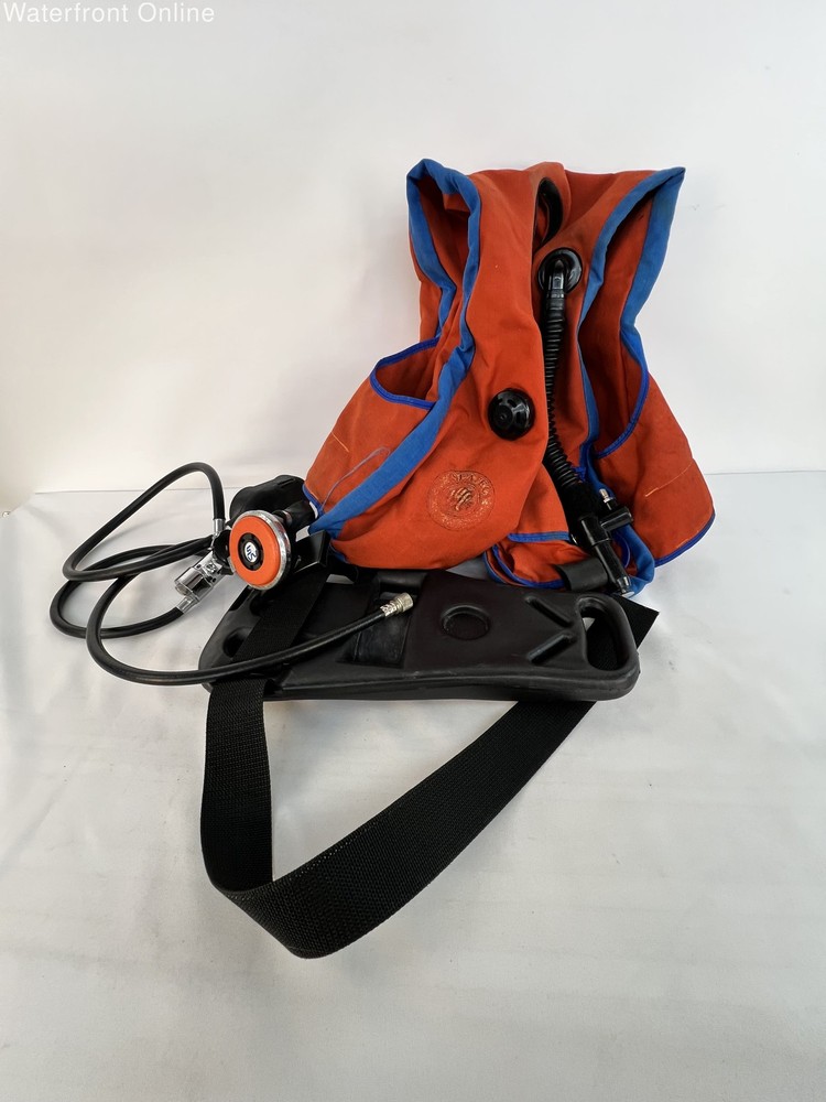Vintage Farallon Scuba Regulator with Seatec Vest Orange/Blue - Untested