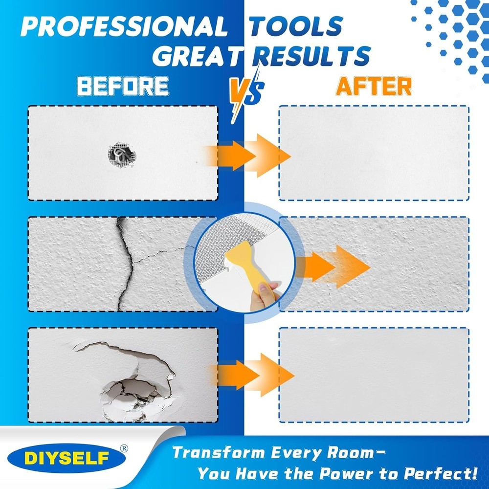 High-Quality 21 Count Drywall Patch Kit - Effortless Wall Repairs Made Easy