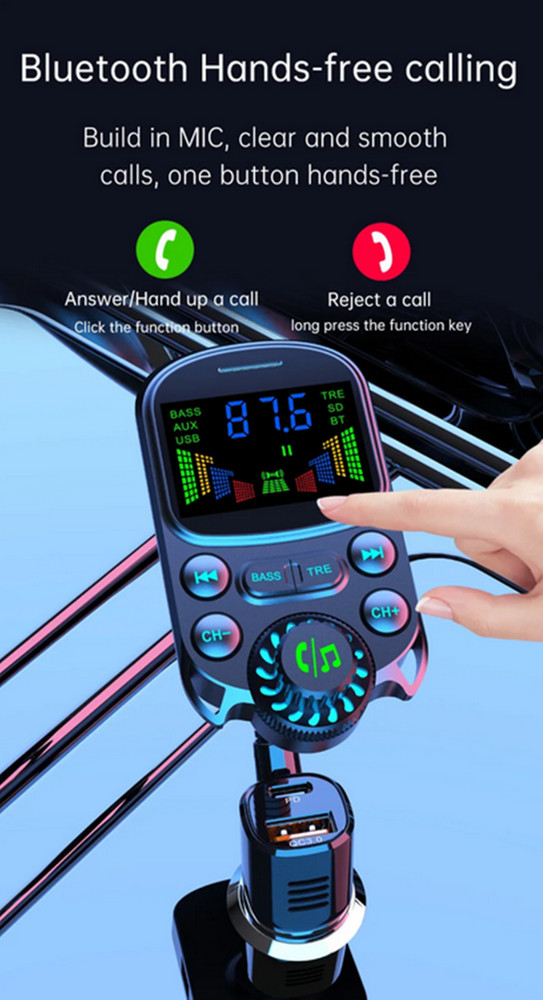 Bluetooth Car FM Transmitter MP3 Player Hands-free Radio Adapter Kit USB Charger