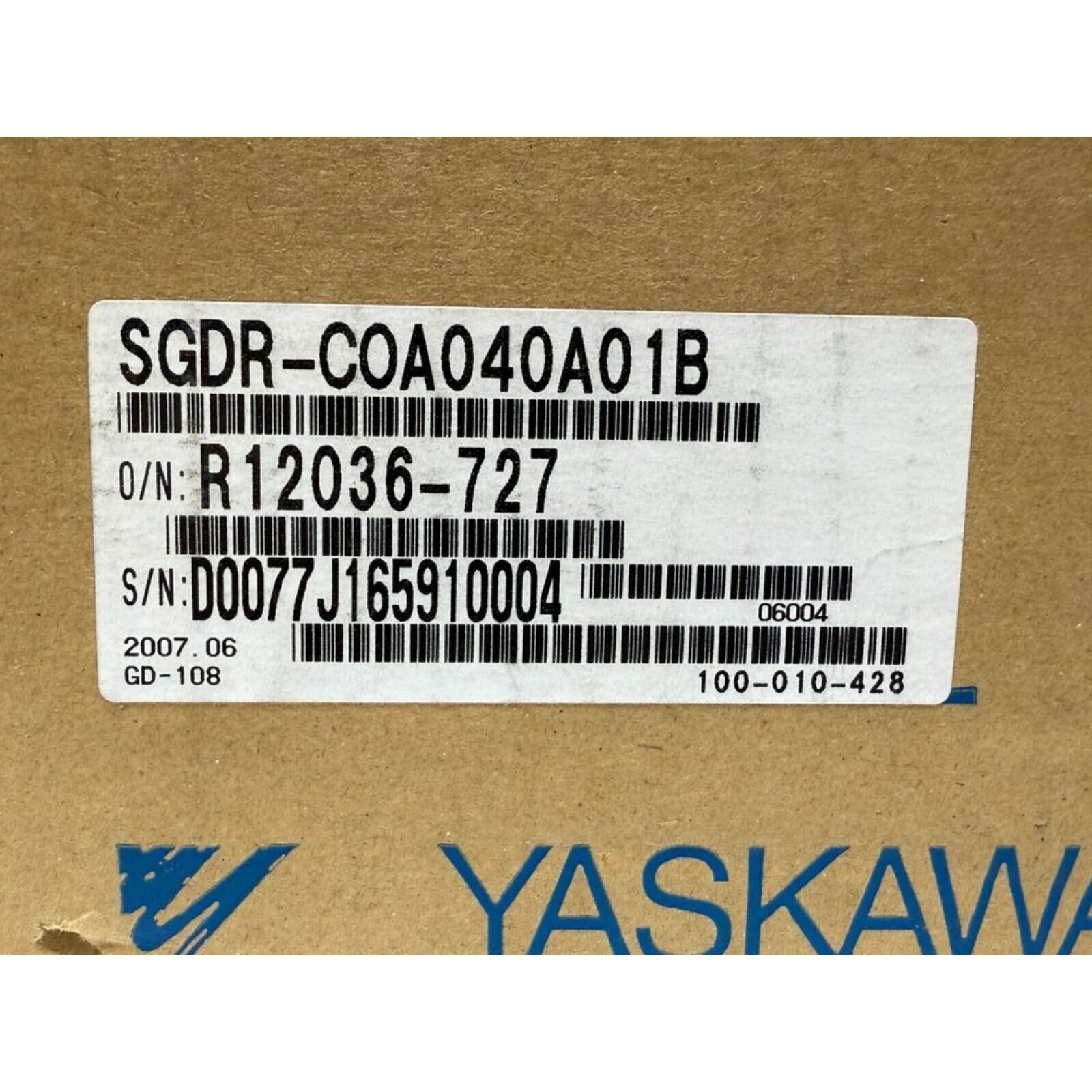 US FREE TAX YASKAWA SGDR-C0A040A01B Servopack Servo Amplifier