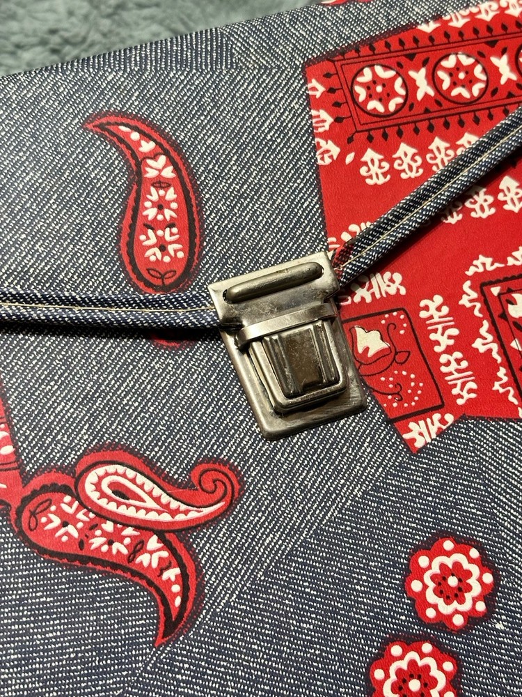 Vinyl Record Carrying Case Bandana Pattern 70’s Big