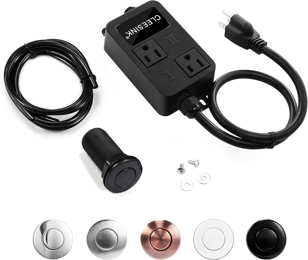 Dual Outlet Air Switch Kit for Garbage Disposal Countertop Button