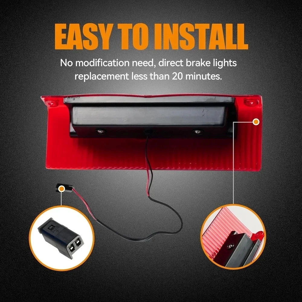 Third 3rd Brake Light LED for 2003-2017 Chevy Express, High Mount Rear Brake Lig