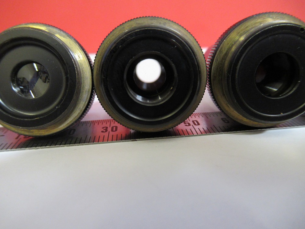 LOT 4ea OBJECTIVE OLYMPUS JAPAN OPTICS MICROSCOPE PART AS PICTURED S3-B-51