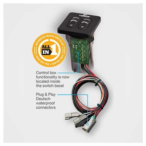 Lenco Marine Led Tactle Switch W/Pigtail, Dual 15171-001