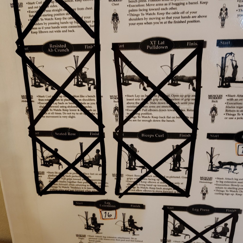 Bowflex Power Pro Workout Poster Laminated Single Sided Mounted READ