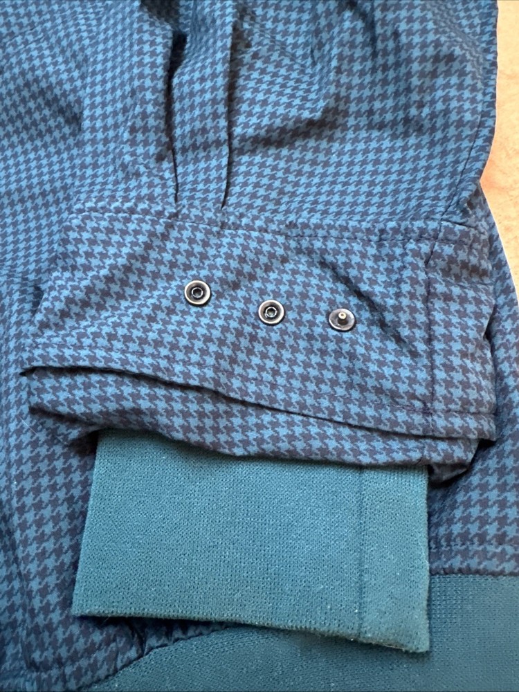 Zero Restriction Mens Sz Large Pullover Outerwear Microfiber Green Houndstooth
