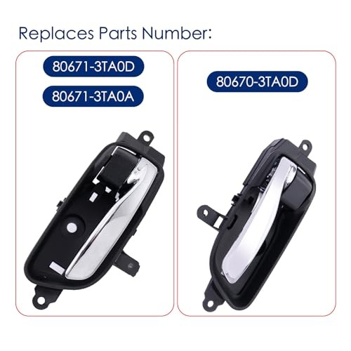 2PCS Interior Door Handles Left Driver & Right Passenger Front Left & Right