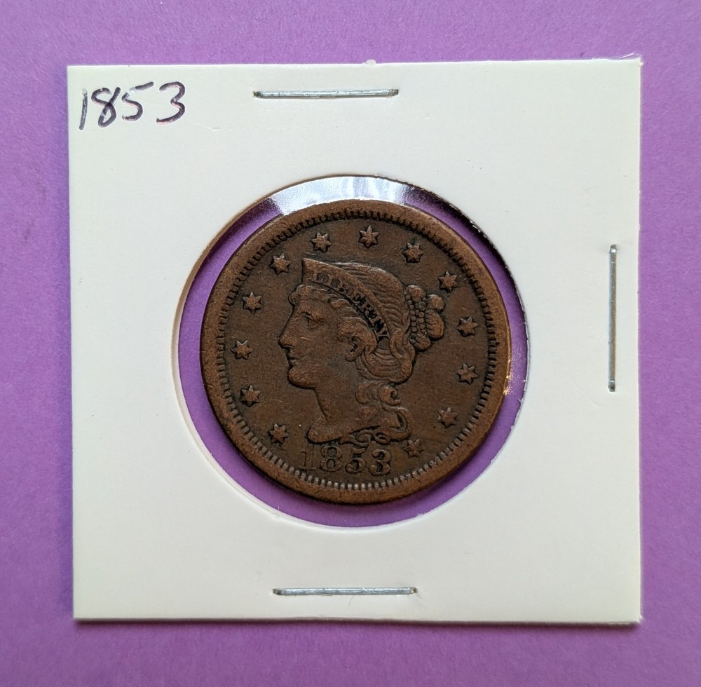 1853 Braided Hair Large Cent