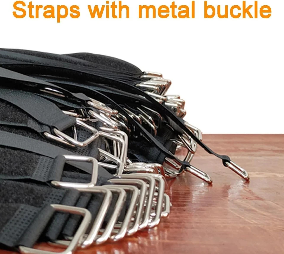 24 Inch Hook and Loop Cable Strap - Reusable Fastening Strap - 12 PACK 1 Inch Wi