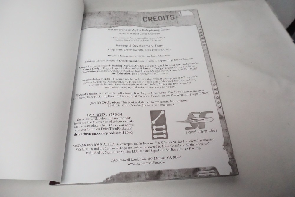 Metamorphosis Alpha RPG - 2016 - Signal Fire Studios