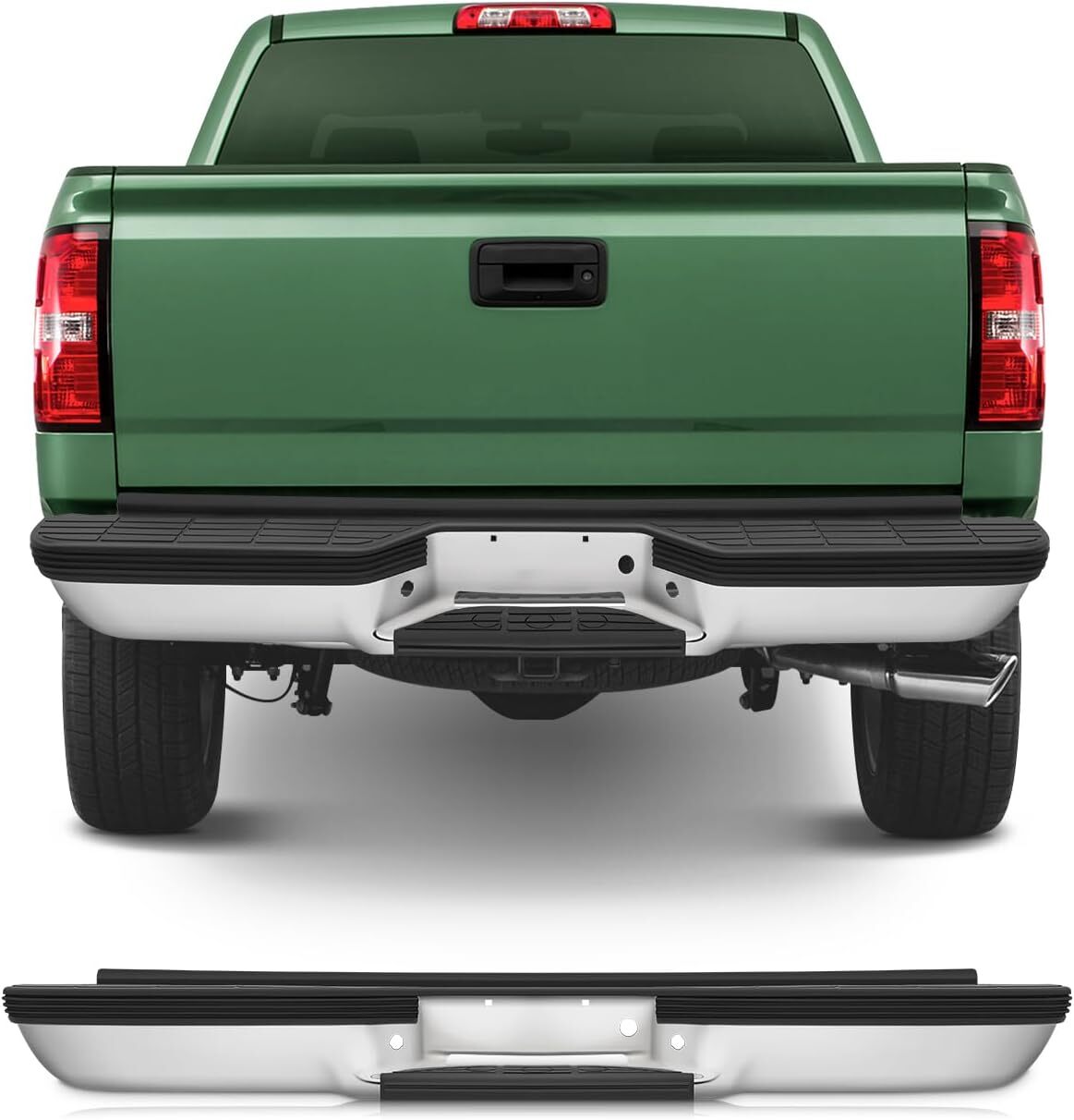 Rear Bumper For 1988-2000 Chevy Silverado GMC Sierra C/K 1500 2500 Chrome Steel