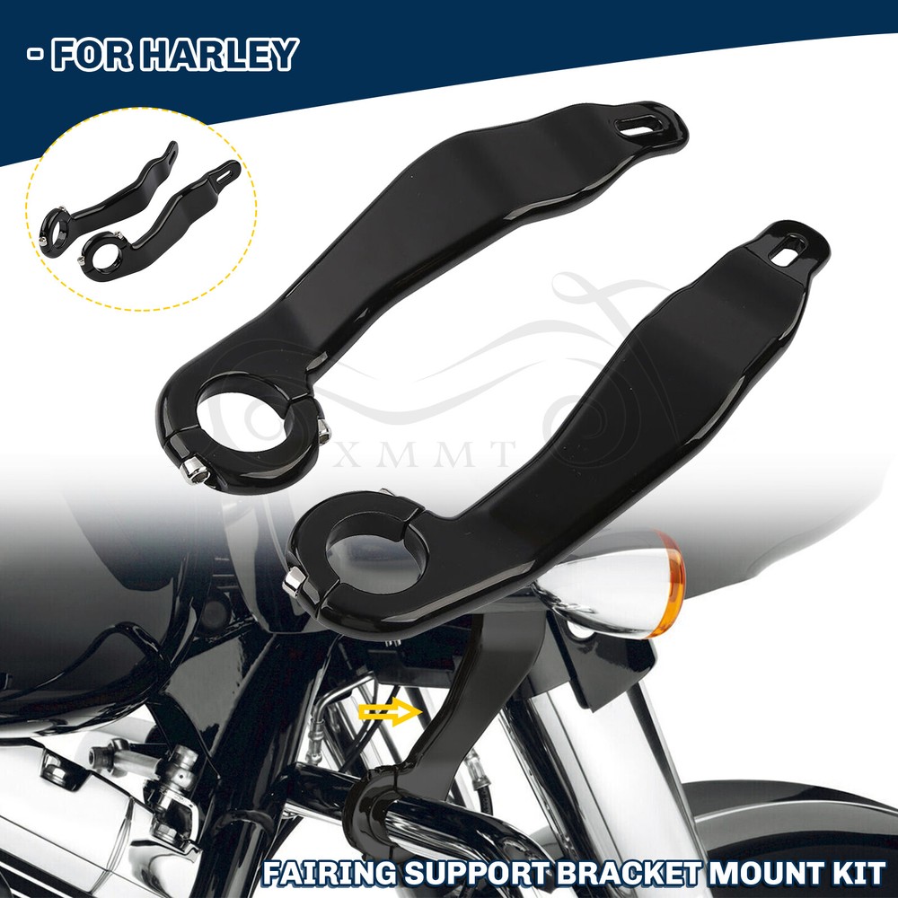 Gloss Black Front Fairing Support Bracket Mount Kit For Harley Road Glide FLTRXS