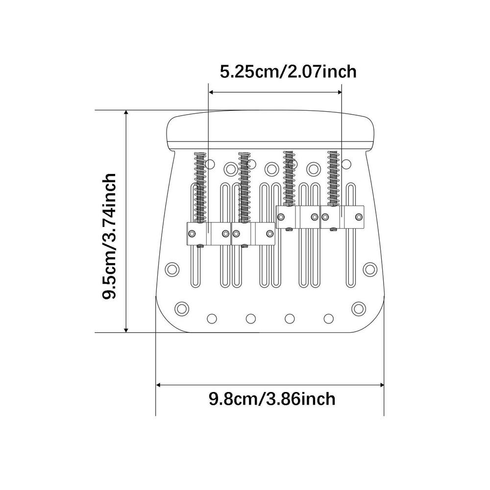 4 String Bass Guitar Bridge Component Directly Replace String Spacing 17.5mm