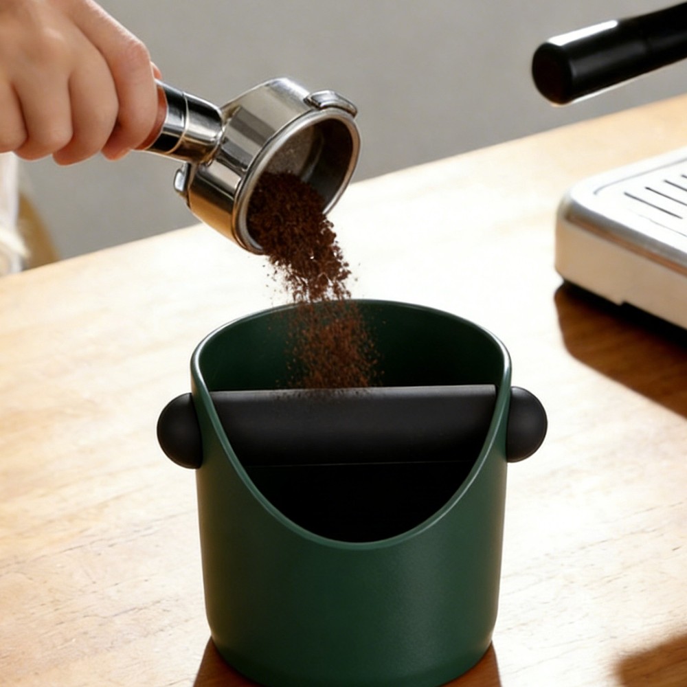 4 Inch Coffee Knock Box Espresso Knock Box Coffee Grounds Container Gray