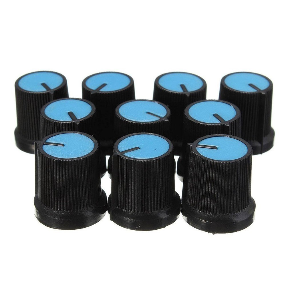 10 PCS Shaft Knob Plastic Control Knobs Flat Knurled Potentiometer