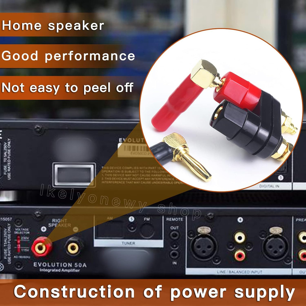 4MM Copper 2-Way Banana Plug Jack Socket Binding Post Video Speaker Terminal Con